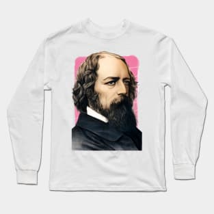 English Poet Alfred Tennyson illustration Long Sleeve T-Shirt